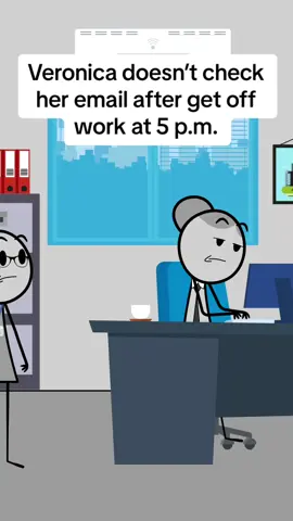 Veronica doesn’t check her email after get off work at 5 p.m.#work #veronica #office #officelife #animation #usa #manager #managersbelike 