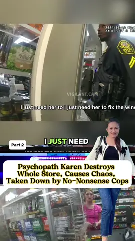 Psychopath Karen Destroys Whole Store, Causes Chaos, Taken Down by No-Nonsense Cops part 2