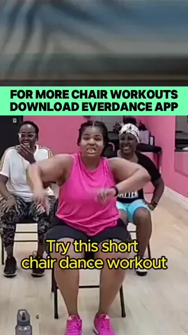 Chair dance workouts for plus size people with knee issues. Follow us for more workouts. #chairworkouts #everdanceworkouts #everdanceapp 