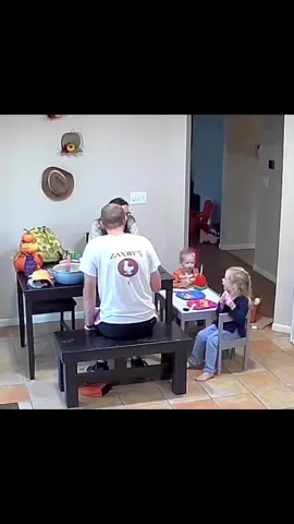 A shorter version. I love parenting with my best friend, especially in these moments 😂 Disclaimer because everyone is asking: - This is abnormal behavior for my 3 year old, girl just really let those intrusive thoughts take over 😂  - She was done with her dinner - This was a first time offense  - She was only there for 3 minutes  - She was met with love both physical and emotional after she gave a real apology to her dad 