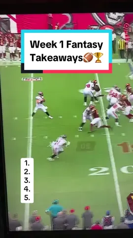 Week 1 Takeaways for Fantasy Football🏈🏆 #nfl #nflfootball #fantasyfootball #fantasycontent #fantasytakeaways #week1 #nflconvo