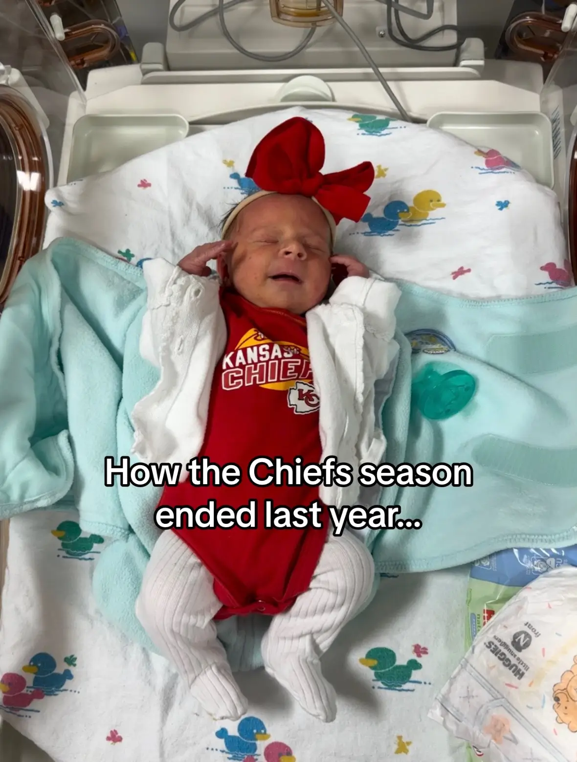 Our Jordy girl is 7 months old and still cheering for the @Chiefs!🏈 This was her coming home outfit from the NICU/hospital. It was Super Bowl Sunday and the Chiefs won! You’re welcome for the good luck charm, KC! haha She was a tiny 4 day old and barely weighing 6 lbs at this point. She’s still is a dainty princess (14% weight & 11% for height) and the best UTI (previous video) I’ve ever had. Lol We ended with a win and started with a win!❤️💛Chiefs Kingdom lets gooooooooo!!! #chiefs #chiefskingdom #kc #kcchiefs #fypage #fyp #thenvsnow #thenvsnowchallenge #beforeandafter #beforeafter #after #foryou #explore #explorepage✨ #explorepage 