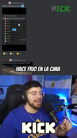 HACE FRIO EN LA CIMA | CLIPS DE KICK ARGENTINA #kick #argentina coscu #coscu #fyp #parati #lacobraaa #lacobra #viral