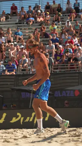 Winning while injured and wearing tennis shoes at the AVP Chicago Open, Taylor Crabb pulls off the impossible against Hagen Smith and Logan Webber... #beachvolleyball #beachvolleyballshoes #fyp