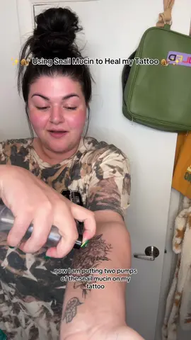 I did not use snail mucin the first 2 days after getting my tattoo.. and I was already starting to scab and peel.. AS SOON AS I started using snail mucin, my tattoo started looking hydrated and it stopped scabbing/peeling! 👀🐌✨ JUST SAYING!  #snailmucin #snailmucinbenefits #snailmucinhealing #healingproperties #healingatattoo #tattoohealing #tattoohealingprocess #fyp #viral #snailmucintohealtattoo #skintok #tattootok 