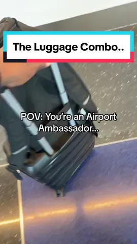 The final boss of holiday luggage 🤝 the perfect sizes too ! #airportlife #airporthacks #airportluggage #travelhacks #traveltips #lastminuteholiday 