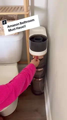 Amazon bathroom find! This narrow, 4 tier cabinet fits perfect into tight spaces! It was perfect right beside our toilet for extra storage! Plus, It comes fully assembled, so Easy installation!🤣🤣 #bathroomorganization #bathroomrestock #amazonfinds #amazonfavorites #amazonmusthaves #organizingtips #organizingtiktok #amazonhome #amazonmusthaves #organizedhome 