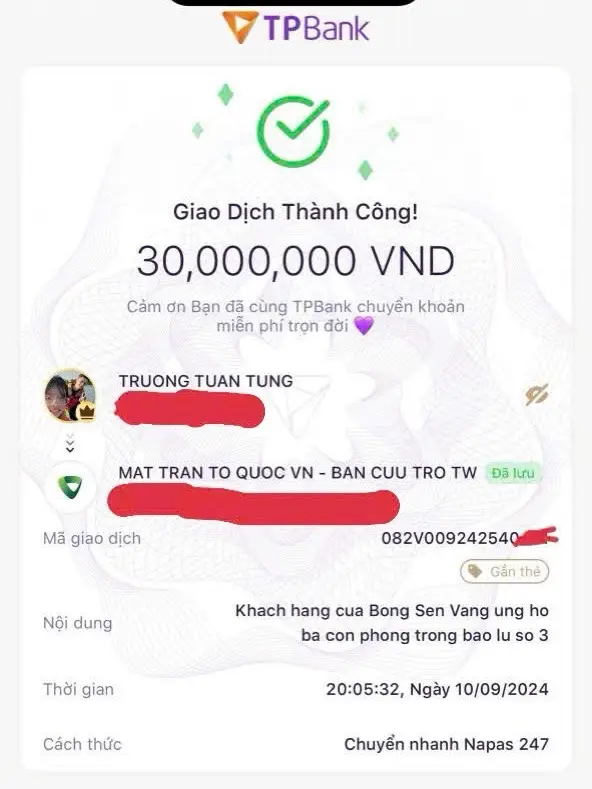 Lúc Bông Sen Vàng bán hàng mọi người ủng hộ  Lúc bão lũ khó khăn BSV xin góp chút tiền nhỏ giúp đỡ bà con trong vùng bão lũ . Đây cũng là công sức đóng góp của khách hàng chứ không phải 1 mình nhãn hàng ❤️ Bông Sen Vàng xin cảm ơn mn đã ủng hộ. #bongsenvang 