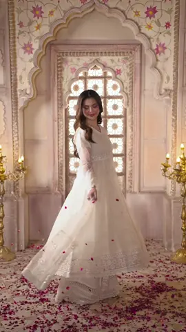 Festive Formal wear Dress Code: 9711 Color: White Semi-Formal Three-piece Style like a star with this elegant and stylish ensemble featuring contemporary silhouettes, and frock style, paired with simplified culottes, and a dupatta with border details, giving this attire a pure pleasing look. Grab this look from your nearest stores or shop online at www.shaposh.pk