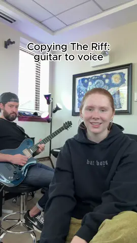 Copying The Riff, guitar to voice part 2!! Hope you all have a great week💫⭐️✨ #copyingtheriff #ellieandevan #elliebanke #guitartovocals 