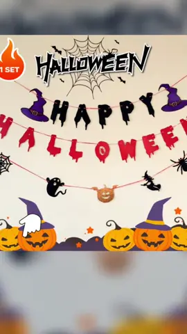 Halloween Flag Banner Garland Halloween Party Decoration Haunted Houses Home Indoor Horror Atmosphere Props Party Supplies #halloween2024countdown #halloweendecorations #halloweencostume #halloweenishere #partyideasforkids #partydecorations