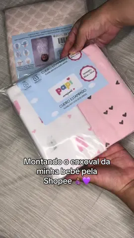 Esses kits de cueiros são maravilhosos, a qualidade e muito boa e eles sao lindos 🥹💜 #enxoval #enxovaldebebe #enxovalshoppee #cueiro 