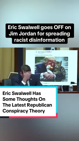 Rep. Eric Swalwell rails against an AI-generated image posted by an official GOP account that promotes a false conspiracy theory claiming Haitian immigrants are eating pets in Ohio. What a time to be alive. #ericswalwell #jimjordan #springfield #ohio #trump #donaldtrump #misinformation #disinformation #republican #fyp #news #politics #political #politicalnews #politicaltiktok 