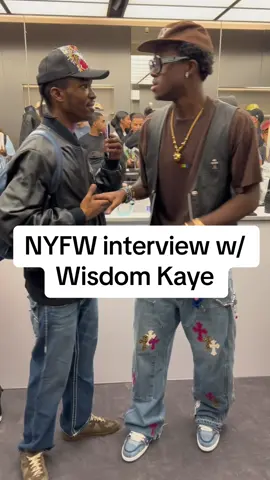 What yall think about his fit?@Wisdom Kaye nyfw interview 🔥. #wisdomkaye #newyorkfashionweek #streetinterview #fyp #viral 