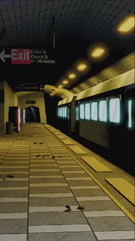 Fulton St Station. #fyp #foryou #foryoupage #blender #blender3d #pixelart #3d #visualart #visual #digitalart #psx #ps1 #ps2 #animation #aesthetic #loop #skate #subway #ny #subwaysurfers #light #metro 