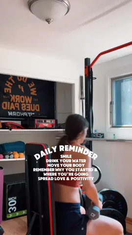 Reminder!!  #smile#water#workout#homegym#positivity#uplifting#discipline#motivation#fy#fyp#foryoupage 