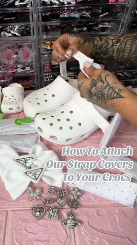 How To Attach Our Strap Covers To Your Crocs 🔍 - What Other Tutorials Would You Like To See? 👀  - #crocstrapcovers #crochack #crocs #crocaccessories #prettycrocs #fyp #foryou #trending #