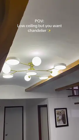 LOW CEILING? NO PROBLEM!! #chandelierlighting #lights #livingroom #livingroomideas #lowceiling 