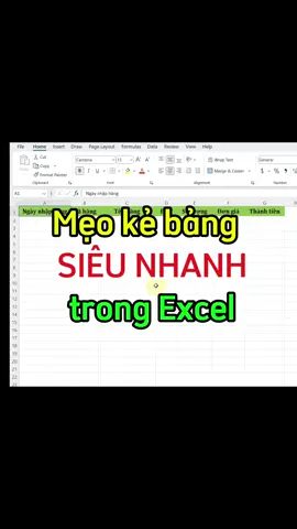 Mẹo kẻ bảng SIÊU NHANH trong Excel #LearnOnTikTok #hoccungtiktok #tuhocexcel #meoexcel #exceltips #tinhocvanphong #tinhocvanphongcoban 