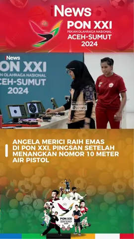 Atlet tembak DKI Jakarta, Angela Merici Virginia Henan, pingsan saat namanya diumumkan menjadi peraih medali emas untuk cabang olahraga menembak di PON XXI Aceh-Sumut, Rabu (11/9/2024).  Angela berlomba dalam nomor 10 meter air pistol women dalam ajang PON XXI Aceh-Sumut. Usai meraih peringkat satu, Angela pingsan lantaran kelelahan dan emosional usai laga di Lapangan Tembak Rindam Iskandar Muda, Mata Ie, Aceh Besar. Pelajar SMU itu berhasil masuk final dan bertanding melawan tujuh kontingen lainnya. Pada detik terakhir setelah pertandingan, Angela pingsan saat berpelukan dengan kontingen lainnya. Angela Merici meraih medali emas dengan skor 236.8, sementara atlet Riau, Rihadatul Asyifa, meraih medali perak, dan medali perunggu diperoleh Siva Awallu Nisa dari Sumatera Utara. Angela Merici pun mengatakan sangat bangga bisa meraih medali emas. Ia mengaku kelelahan dan kurang fit, sehingga lebih fokus pada pertandingan daripada kondisi badan, dan akhirnya pingsan setelah tembakan terakhir. Pada cabang olahraga menembak di ajang PON XXI Aceh-Sumut, terdapat sebanyak 40 nomor pertandingan yang diperlombakan, dan para atlet masih terus bertanding hingga tanggal 19 mendatang. #inews #ponditiktok