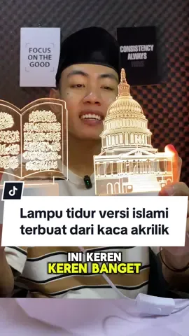 Lampu tidur versi islami aesthetic terbuat dari kaca akrilik#lamputidur #lamputidurislami #lamputiduraesthetic #lampukamartidur #wibgajian 