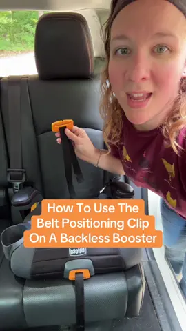 Most backless booster seats come with a shoulder belt positioning clip: here’s how to use it!   If the shoulder belt is already centered on your child’s shoulder and making contact with their body, you may not need to use this clip. Read your manual to find out!  If the shoulder belt is on the child’s neck or face or hovering in front of their body, you’ll need to use this clip for a proper fit.  #cpst #cpstsoftiktok #childpassengersafetytech #childpassengersafetytechnician #childpassengersafetytok #boosterseat #boosterseatsafety #backlessbooster #boostersareforbigkids #seatbelt #setabeltsafety #bigkids #kids #kidsafety #elementaryschoolers #carseat #carseatsafety #carseatsafetytok #carseateducation #carseatsafetysaveslives #carseatmisuse #carseattok #carseattiktoks #boosterseatssavelives #mom #dad #parents #momtok #dadtok #MomsofTikTok #dadsoftiktok #momlife #dadlife #momtips #dadtips #carpool #carriderline #sportsmom #dancemom #ruralmom #ruralkids #thingsilearnedasamom #buckleup 