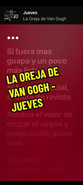 LA OREJA DE VAN GOGH - JUEVES  #laorejadevangogh #jueves #tendencia #parati #foryou #gustosculposos🎵 #viral #letrasdecanciones #fyp 