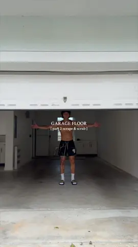 Garage floor part 2: scrape and scrub #garagefloor #DIY 