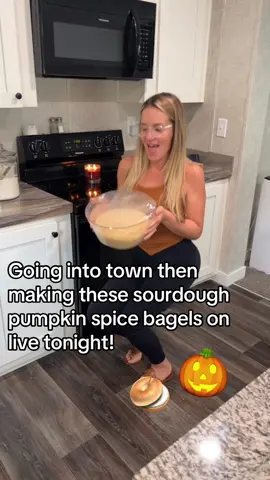 Make pumpkin spice sourdough bagels with me tonight! Turn on your notifications to get the alert as soon as i sign in! #sourdough #sourdoughstarter #sourdoughbreadbaking #sourdoughbread #sourdoughtips #sourdoughforbeginners #sourdoughbakingathome #sourdoughkit 