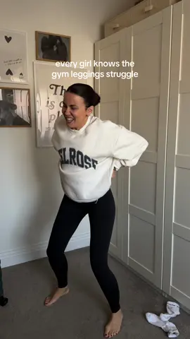 The gym leggings struggle when you have to re-adjust a dozen times and wiggle into them.  #gymleggings #girlsrelate #girlshumour #humourforgirls #gymhumour #gymcomedy #girlthings #runningcomedy #runtok #GymTok 