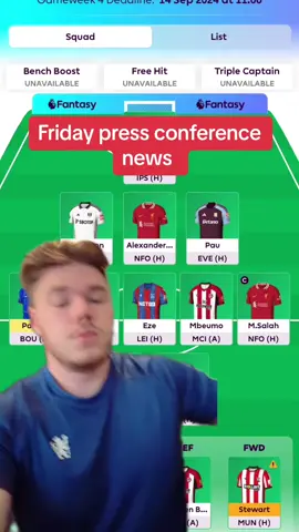 Friday press conference news you need to know #fpl #fplcommunity #fantasypremierleague 