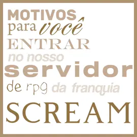 #SCREAMRP Entrem guys, nós somos legais 😓🙌 #scream #pânico #rpg #rp #discord #rpdiscord #sidneyprescott #deweyriley #galeweathers #billyloomis #stumacher #jillroberts #amberfreeman 