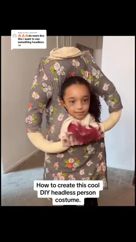 How to make a DIY headless person costume. If making it a boy version simply use a long trench coat instead and stick your head through the third button area. . . . . . #tiktokhalloween #halloweentok #howto #coolcostumes #halloween #halloweencostume #halloweencostumeideas #costumeideas #headlesscostume #opticalillusion #illusion #trickortreat #halloweentime #halloween2024 #diycostume #diyhalloween #halloweentiktok #halloweenideas #costumetutorial #homemadecostume #diyhalloweencostume #fyp #foryou 