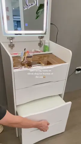 You found the perfect space saving vanity on tts for fraction of the cost #tiktoksummersale #sunsetsavings #falldealsforyou #fyp #vanity #spacesaving #freeshipping 