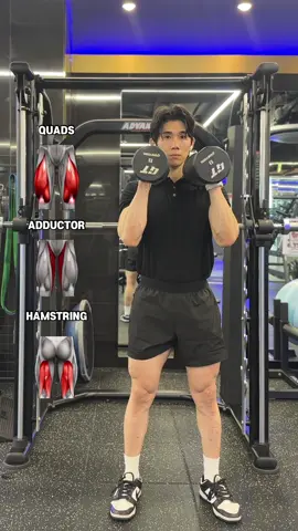 🔽다리 너비의 차이 3가지🔽   🔸QUADS vs ADDUCTOR vs HAMSTRING🔸 1.대퇴사두(QUADS) - 덤벨을 들고, 다리는 어깨 너비만큼 벌려 운동을 진행해 주세요. 2.내전근(ADDUCTOR) - 덤벨을 다리 사이에 위치시키고, 다리는 넓게 벌려서 운동을 진행해 주세요. 3.햄스트링(HAMSTRING) - 덤벨을 허벅지 앞에 위치시킨 후, 힙힌지 자세에서 골반을 뒤로 밀어주세요. #leg #legday #하체운동 #하체 #운동영상 #legworkout 