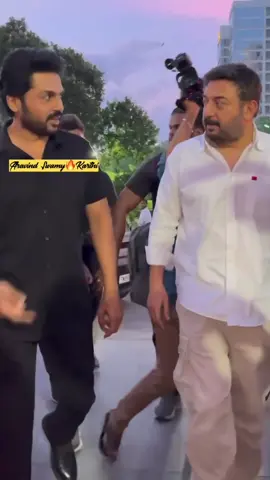 Actor Karthi & Aravind Swamy Combination on latest Karthi movie event. #aravindswamy #karthi 