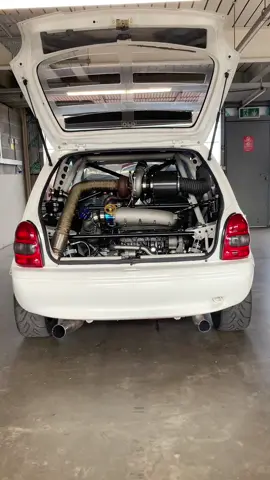 600HP x 2🔥 First time on a track with the twin engine wasn’t so bad, definitely not made for corners😂 Thank you to @vauxvalves for the invite🙌 #modifiedcars #1000hp #vauxhallcorsa #opel #rearengine #builtnotbought 