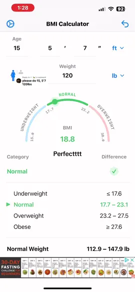 Replying to @𝐸. 🐆 #bmicalculator #perfect #normal #lbs #pretty #gorgeous 