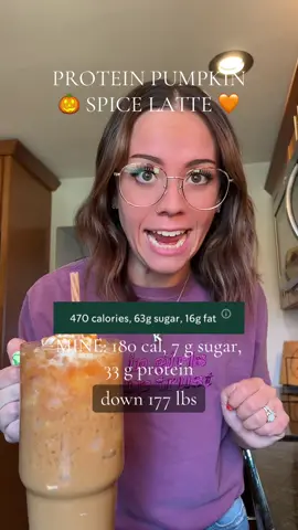 PROTEIN PUMPKIN SPICE LATTE 🎃🧡✨ at home, high protein, low sugar/carb, way easier to fit in to your healthier lifestyle! can’t even tell you how happy i am to have @Clean Simple Eats pumpkin pie back in stock! let all the pumpkin recipes begin! 🤩👏🏼 #proffee #proteincoffee #proteinpsl #psl #pumpkinspice #pumpkinspicelatte #icedlatte #coffeeathome #healthycoffee #Recipe #healthyalternatives #healthyswaps #Fitness #bariatric #wls #highprotein #lowsugar #cleansimpleeats #csepartner #fallcoffee #fallrecipe #fallvibes 