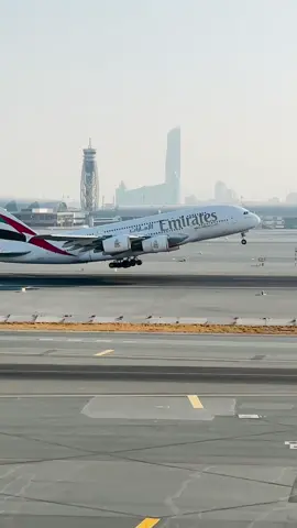 Emirates A380 taking off from Dubai Airport #dubaiairport #airbus380 #emirates #aviationdaily #aviation #amazing #magic #bird #metalbirdsierra #aviationgeek 
