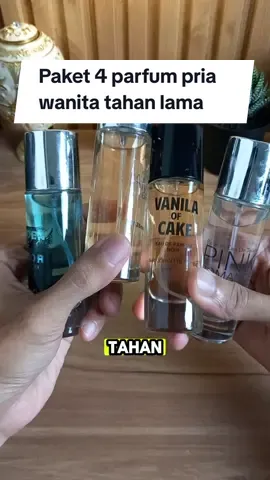 Paket 4 parfum pria wanita tahan lama #paket4parfum #parfumpria #parfumwanita #parfum #parfummurah 