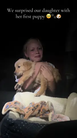 You guys welcome Hank our golden retriever 🐶🐾🫶🏽  Our first family dog, her reaction was so wholesome and sweet! Shes been asking for a puppy for over a year now. A golden retriever has been our dream for quite some time.  He is the absolute sweetest boy ever 🥹 @our golden boy hank  #puppytiktok #puppy #surprisegift #goldenretriever #dogparents #newpuppy 
