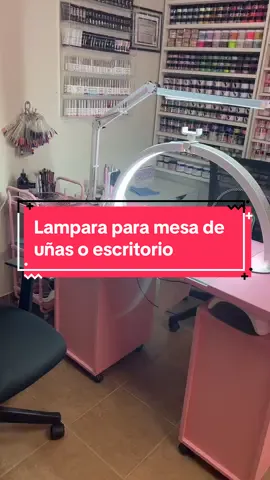 Lampara de escritorio de media luna con soporte para teléfono, ideal para mesas de uñas, belleza o tatuajes, 40w con control remoto, 7 modos de calor y 10 niveles de brillo 👌 #light #lightfornails #lamparaparauñas 