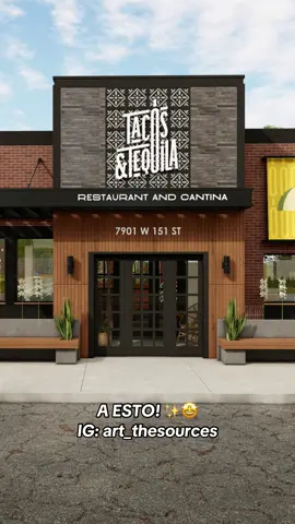 Diseño de fachada para restaurante en Estado Unidos 🇺🇸✨ #remodelacion #arquitectura #fachada #diseñoderestaurante #restaurantdesign #restaurante #restaurant  💡: @sitiozeroarquitectos