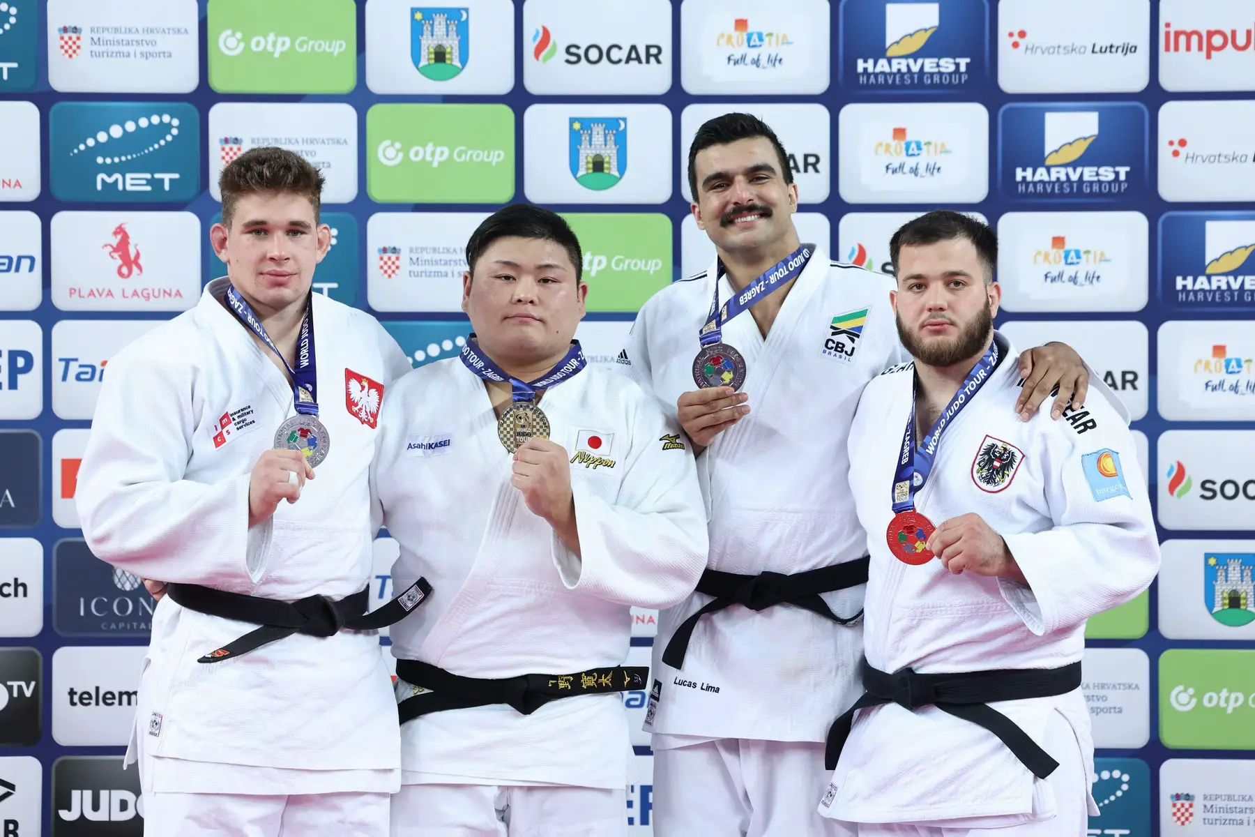 Day 3 medallists at #JudoZagreb 🇭🇷🔝 -90 kg  -78 kg -100 kg +78 kg +100 kg Follow all the action on JudoTV.com 💻 #JudoZagreb #Judo #Zagreb #Croatia #Sport #WJT #RoadToLA2028 