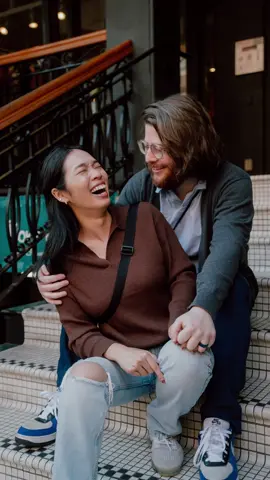 So many plot twists 😂 I met Iris and Brian in Gastown. I saw them taking photos of each other in front of the steam clock, so I asked if they would like a photo together. And at first, they said no. 😳   I never want to push someone to participate if they REALLY don’t want to do it… But I could see how much fun they were having before I approached them… so I had a feeling like they might actually enjoy it!   I showed them my project, and after a little hesitation, they agreed to let me take their portraits. 🎉 They’re visiting all the way from Georgia and were celebrating their first year of marriage—so I knew this would be a special shoot! Listen to their love story about how they met (starts at 0:38). Once we got started, we all couldn’t stop laughing. 😂 One of the biggest lessons I’ve learned from photographing couples is that helping them feel comfortable and letting them be themselves leads to the best photos. My face hurt from smiling so much throughout this session. I’m so happy they took the leap to say yes! 🙌 — 📍 Gastown, Vancouver BC — #streetphotography #streetportraits #coupleportraits #strangerportraits #streetphotography #couplegoals #travelportraits