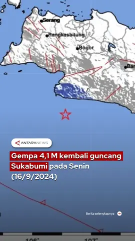 Gempa 4,1 M kembali guncang Sukabumi pada Senin (16/9/2024) #gempa #gempabumi #sukabumi #gempasusulan #bmkg #gempahariini #tiktokberita #fyp #longervideos 