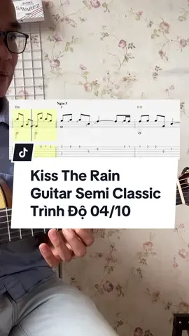 Kiss The Rain (Yiruma) -Guitar Semi Classic - TAB Guitar Lesson #guitar #guitartok #guitarsolo #guitarcover #nhachaymoingay #guitarsolo