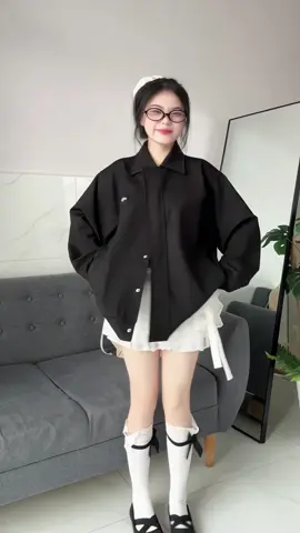 Xinh iuuu 🖤🖤🛒🛒 #xuhuong #xuhuongtiktok #aokhoac #aokhoacnu #aokhoacxinh #aokhoacxinhddihoc 