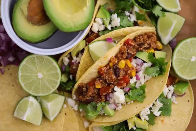 These tacos are filling, healthy, and flavorful! This meal takes less than thirty minutes, from start to finish, to prepare! The beans and quinoa are excellent sources of protein, and the combination is so delicious, you will not miss the meat!  🌮 Recipe 🌮  Ingredients: 1 cup of quinoa, uncooked 1 cup of vegetable broth  1 can (15 oz) of black beans, rinsed and drained 1 can (14.5 oz) of diced tomatoes 1 can (10 oz) of enchilada sauce 1 tbsp of chili powder 1 tsp of cumin 1 tsp of salt 1 cup frozen corn, thawed Corn tortillas (you can also use wheat, gluten-free, etc.) Recommendations for toppings: diced red onion, cilantro, avocado, pico de gallo These tacos are filling, healthy, and flavorful! This meal takes less than thirty minutes, from start to finish, to prepare! The beans and quinoa are excellent sources of protein, and the combination is so delicious, you will not miss the meat! Directions: Preheat the oven to 300 degrees (for tortillas). Add the quinoa, vegetable broth, black beans, diced tomatoes (with juice), enchilada sauce, chili powder, cumin and salt. Stir the ingredients. Set your Instant Pot to one minute. (Be sure to follow the Instant Pot directions). Let the mixture “sit” in the Instant Pot for ten minutes, and then release the steam.  Place tortillas in oven (according to package directions). Stir in the corn, and let the mixture “sit” for another five minutes. Remove tortillas from the oven. Assemble tacos using quinoa/bean mixture, and garnish with toppings of your choice! #simplerecipe #wieiad #tacos @Instapot-Recipes #instapot #protein